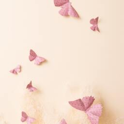 Pink Butterfly Wall Decals, Paper Butterflies Nursery Decor - thumbnail 2