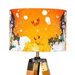 Lampshade Alice in Wonderland Bright Orange Velvet - Drum Lamp Shade 25cm 30cm 35cm 40cm 45cm Table Lamp Shade, Ceiling Shade, Pendant - thumbnail 2