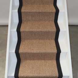 Herringbone Cotswold Stair Runner With 100% Black Cotton Border - thumbnail 1