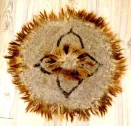 Abstract Felt Tapestry, Handmade, Wool Wall Art, Fiber Art Rug - 70cm