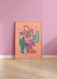 Giddy Up Cowgirl Art Print - A5 A4 A3 Unframed Poster Home Decor Wall Western Themed Quote Cowboy Boots Yeehaw - thumbnail 1
