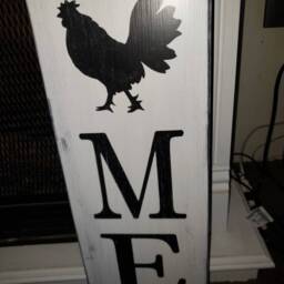 Home Rooster Sign Distressed Wood Vertical Rustic Entryway Wall Hanging Large Kitchen Primitive Farmhouse Decoration Fixer Upper - thumbnail 3