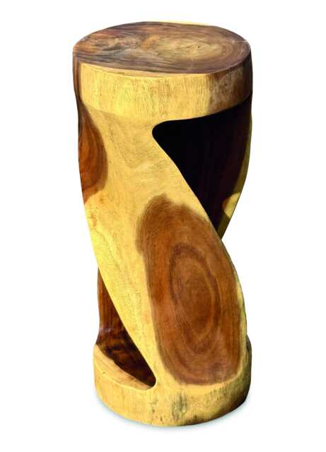Round Top Suar Twist Side Table High 80cm - image 1
