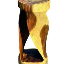 Round Top Suar Twist Side Table High 80cm - thumbnail 4