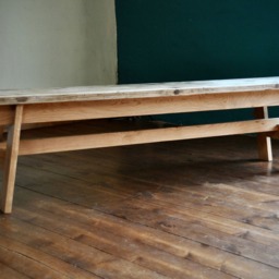 Reclaimed Wood Farmhouse Bench Solid Oak Frame, Handmade - thumbnail 2