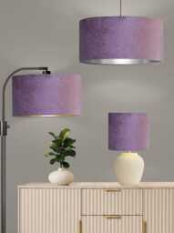 New Luxury Premium Quality Glamour Lavender Aubergine Purple Velvet Fabric With Brushed Metallics Lining Lamp Shade Pendant Light