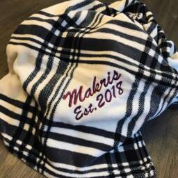 Personalized Plush Blanket - Embroidered Monogram Throw - thumbnail 2