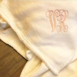 Personalized Plush Blanket - Embroidered Monogram Throw - thumbnail 3