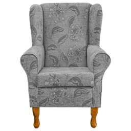 Floral Wingback Armchair Handmade Fireside Accent Chair - thumbnail 2