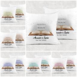 Personalised Our Love Story Cushion, Wedding Anniversary Gift - thumbnail 2
