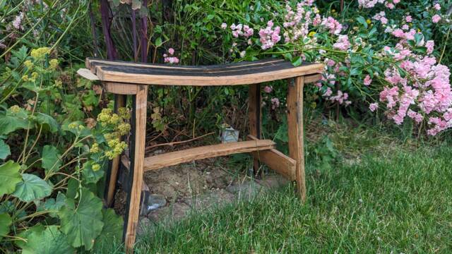 Mini Whisky Barrel Oak Bench - image 1