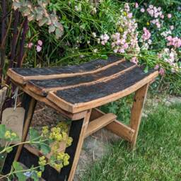 Mini Whisky Barrel Oak Bench - thumbnail 3