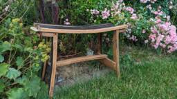 Mini Whisky Barrel Oak Bench - thumbnail 1