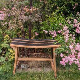 Mini Whisky Barrel Oak Bench - thumbnail 2