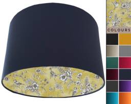 Bird Toile Lampshade Buttercup Yellow Finch Print, Ceiling Or Table Lamp