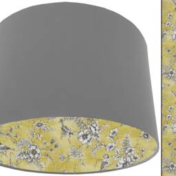 Bird Toile Lampshade Buttercup Yellow Finch Print, Ceiling Or Table Lamp - thumbnail 3