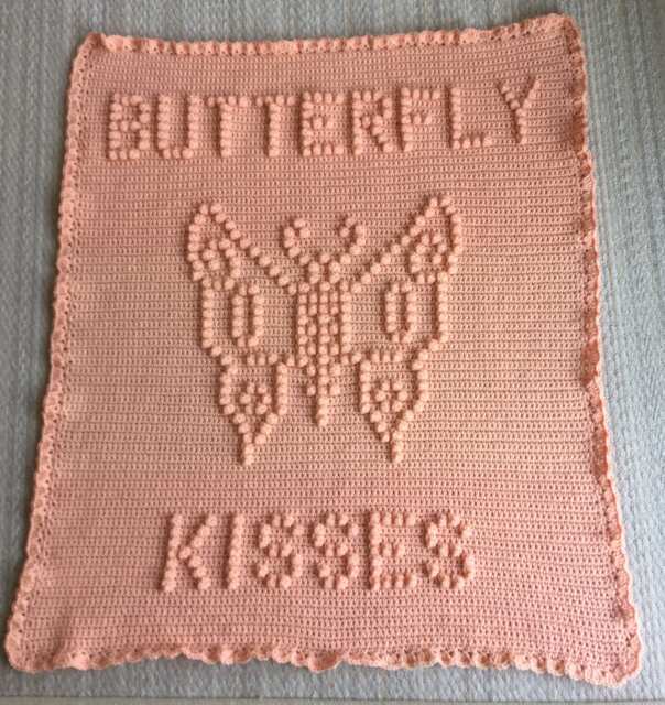 Butterfly Kisses Baby Blanket Pattern - Bobble Popcorn - image 1