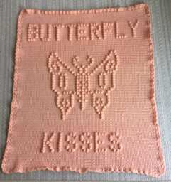 Butterfly Kisses Baby Blanket Pattern - Bobble Popcorn - thumbnail 1