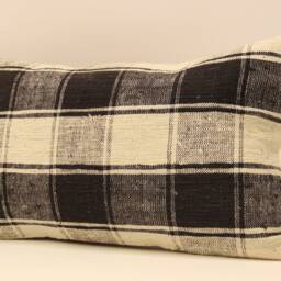 Vintage Kilim Pillow Cover - Striped Wool Sofa Pillow, 12x20 - thumbnail 3