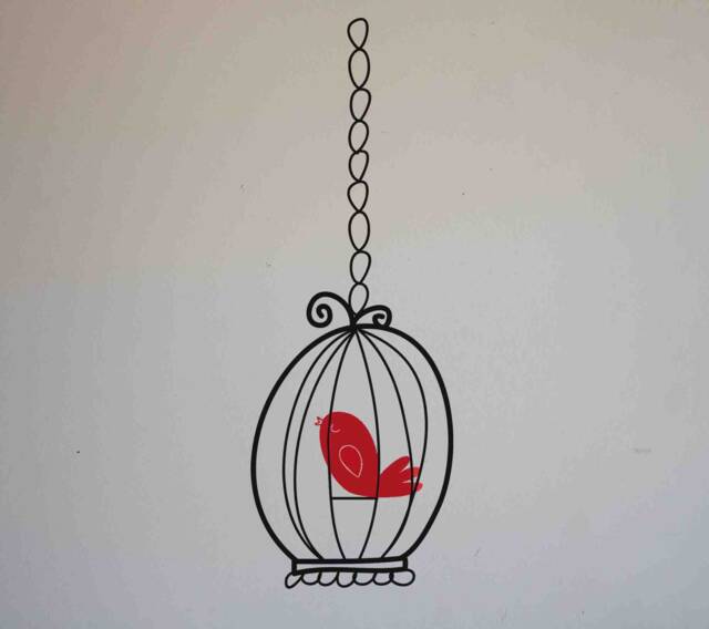 Bird Cage Medium Vinyl Decal - Bird, Birdcage, Decal, Sticker, Wall Art, Decorative Cage, Decor - image 1