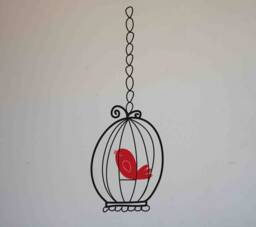 Bird Cage Medium Vinyl Decal - Bird, Birdcage, Decal, Sticker, Wall Art, Decorative Cage, Decor - thumbnail 1