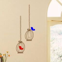 Bird Cage Medium Vinyl Decal - Bird, Birdcage, Decal, Sticker, Wall Art, Decorative Cage, Decor - thumbnail 2