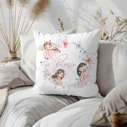 Personalised Floral Dancing Fairy Cushion, Keepsake Soft Pillow, Girl Bedroom - Decoration - thumbnail 2