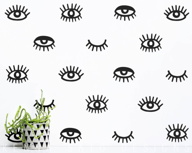 Eye Wall Decals - Eyelash Decals, Vinyl Modern Unique Stickers - image 1