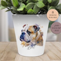 English Bulldog Plant Pot/Pen Holder - Memorial Keepsake & Dog Mums Home Decor - thumbnail 2
