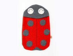 Lady Bug Hot Water Bottle Cover - Vintage Blanket - thumbnail 1