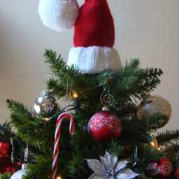 Diy - Knitting Pattern #199 Santa Hat Tree Topper Pattern, Christmas Tree Topper Pattern, PDF Digital Pattern - thumbnail 3