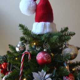 Diy - Knitting Pattern #199 Santa Hat Tree Topper Pattern, Christmas Tree Topper Pattern, PDF Digital Pattern - thumbnail 2