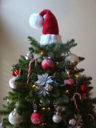 Diy - Knitting Pattern #199 Santa Hat Tree Topper Pattern, Christmas Tree Topper Pattern, PDF Digital Pattern
