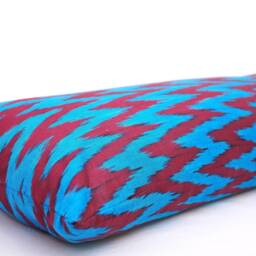 Blue Red Chevron Ikat Body Pillow Cover, Long Lumbar - thumbnail 2