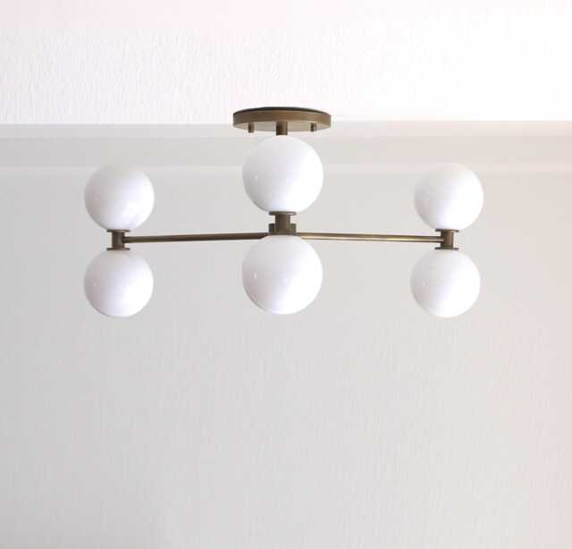 Brass Chandelier, Modern Sputnik Mid-Century Sputnik, Ul Listed, 4 - image 1