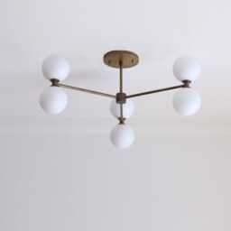 Brass Chandelier, Modern Sputnik Mid-Century Sputnik, Ul Listed, 4 - thumbnail 3