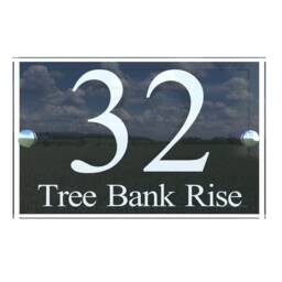 White & Black Contemporary Property Number Door Sign Wall House Plaque - Presa5-2W-B-C - thumbnail 2