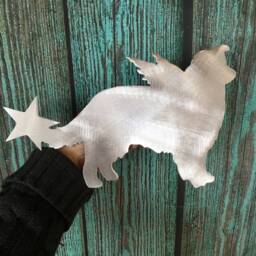 Shetland Sheepdog, Angel Dog, Star, Silhouette, Metal, Christmas Tree Topper, Wall, Shelf Art Or Yard, Great Gift, Sheltie Dog Topper - thumbnail 4