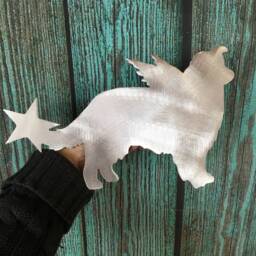 Shetland Sheepdog, Angel Dog, Star, Silhouette, Metal, Christmas Tree Topper, Wall, Shelf Art Or Yard, Great Gift, Sheltie Dog Topper - thumbnail 3