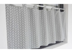 Cafe Curtain Window Valance/Window Treatment Topper/Kitchen Bathroom Nursery Drape PanelGeometric Gray, Shabby Chic, Rustic, Get Free Gift - thumbnail 1