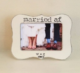 Married Af, Engagement Gift, Frame Personalized Picture Frame, Wedding Bridal Shower Gift For Couple - thumbnail 1