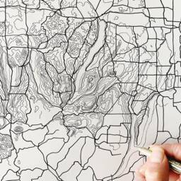 Finger Lakes Hand Drawn Map New York Topographic Drawing - Art Print Wedding Anniversary Gift Cayuga Skaneateles Canandaigua Lake House Deco - thumbnail 3