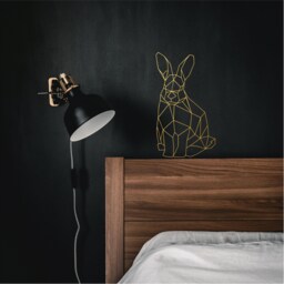 Geometric Bunny Rabbit Wall Art, Minimalist, Modern, Abstract, Decal, Mural, Transfer, Boho -G007 , 5 Sizes, 36 Colour Options - thumbnail 1