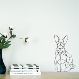 Geometric Bunny Rabbit Wall Art, Minimalist, Modern, Abstract, Decal, Mural, Transfer, Boho -G007 , 5 Sizes, 36 Colour Options - thumbnail 3