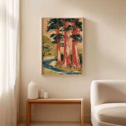 Cedar Forest Poster, Woodland Landscape Wall Art, Nature Print - thumbnail 2