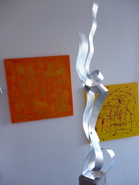 "Modern Abstract Aluminum Metal Sculpture Artist Unique ""That's It" - image 1
