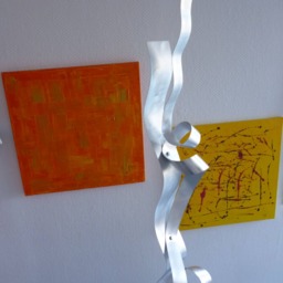 "Modern Abstract Aluminum Metal Sculpture Artist Unique ""That's It" - thumbnail 3