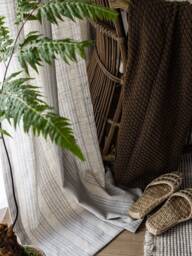 Yanyuu Linen Curtain, Natural Blackout Thermal Custom Curtain Panel, Bedroom Extra Long 1Pc - thumbnail 1