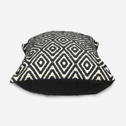 Handmade Black & White Geometric Pillow Cover Cotton Jacquard - thumbnail 4