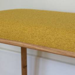 Rounded End Bench Upholstered in A Heavy Durable Recycled Boucle Fabric - thumbnail 4